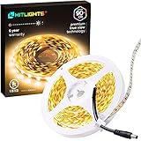 HitLights LED Strip Lights Warm White, 10ft UL-Listed Premium High Density LED Strip, 360 LEDs, 530 Lumens/Foot, 3000K, 2835 LEDs, 3 Watts/Foot, 12V DC LED Tape Lighting for Bedroom, Kitchen, Closets, Home Office