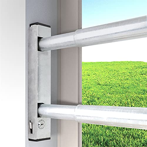 VOSS Fenstersicherung Sicherungsstange Türsicherung Einbruchschutz 2Fach 1000-1700mm verzinkt