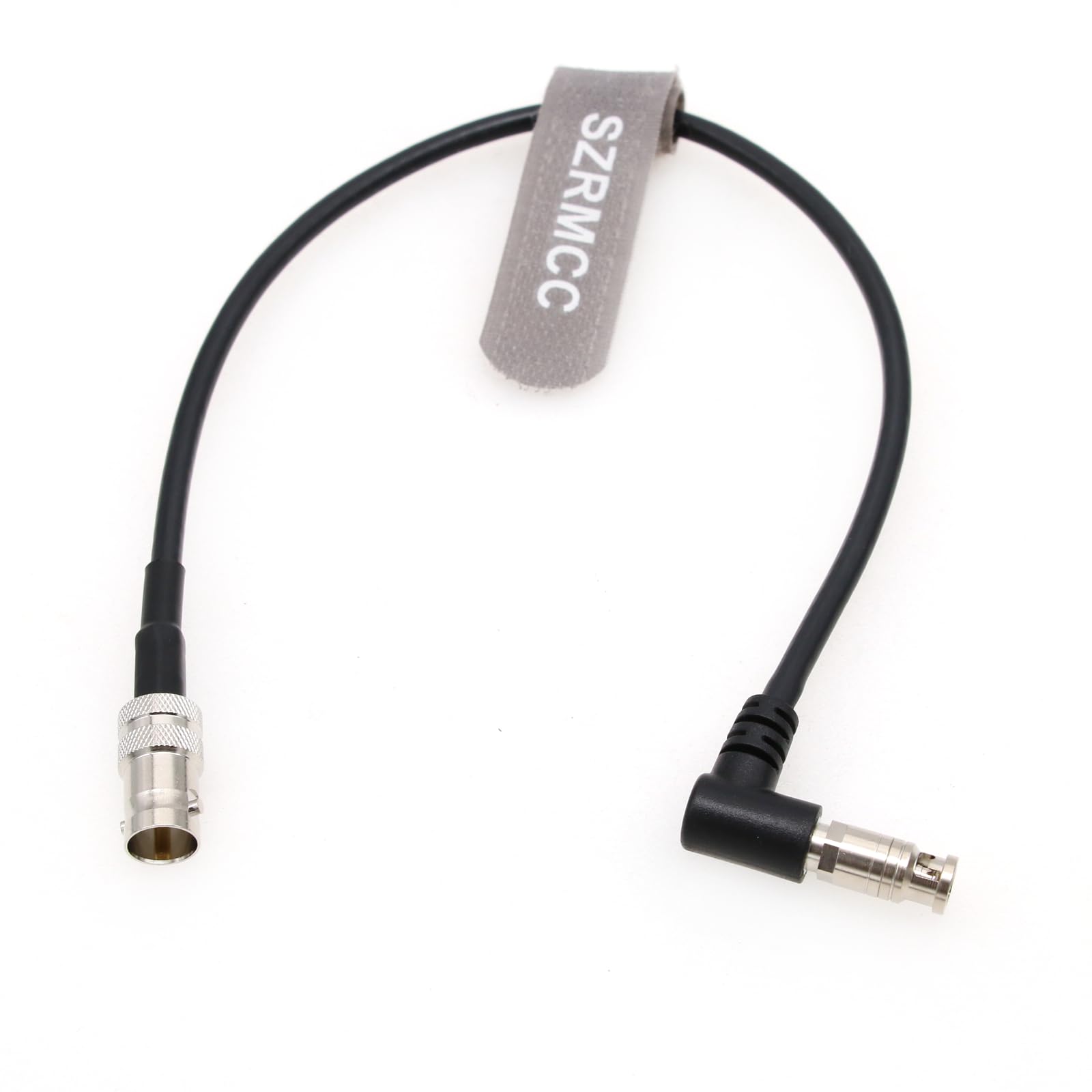SZRMCC High Density HD Right Angle Micro BNC to Standard BNC Female 75 Ohm 12G-SDI Coaxial Cable for Blackmagic HyperDeck Shuttle Video Assist (30cm)