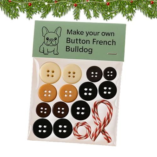 Botones de Navidad para manualidades, suministros decorativos para hacer perros, suministros de adorno de botón, para mujeres, hombres, niños, niñas, familia, árbol de vacaciones, costura, espejo