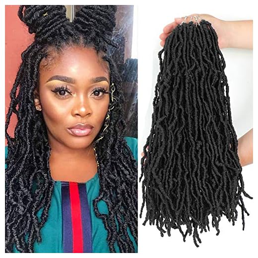 Yorda Soft Locs Crochet Hair for Black Women, Natural Faux Locs Crochet Braids, Pre Looped Synthetic Distressed Locs Braiding Hair (18Inch, 16Strands/Pack, 1B)