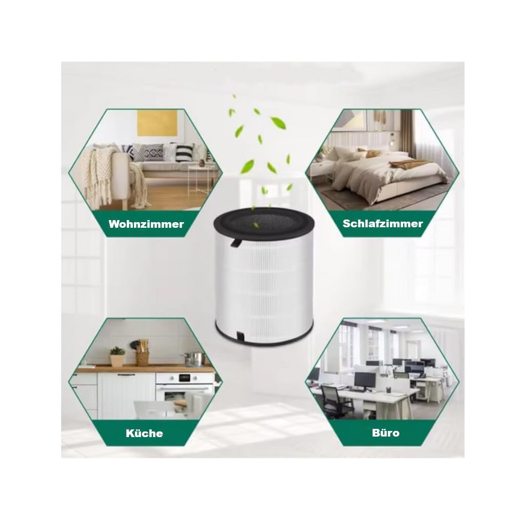 2 x Trade-Shop 3-stopniowy filtr zamienny (filtr wstępny, filtr z węglem aktywnym, filtr HEPA) kompatybilny z oczyszczaczem powietrza Levoit LV-H133-RF, zastępuje LV-H133-RF-RTL