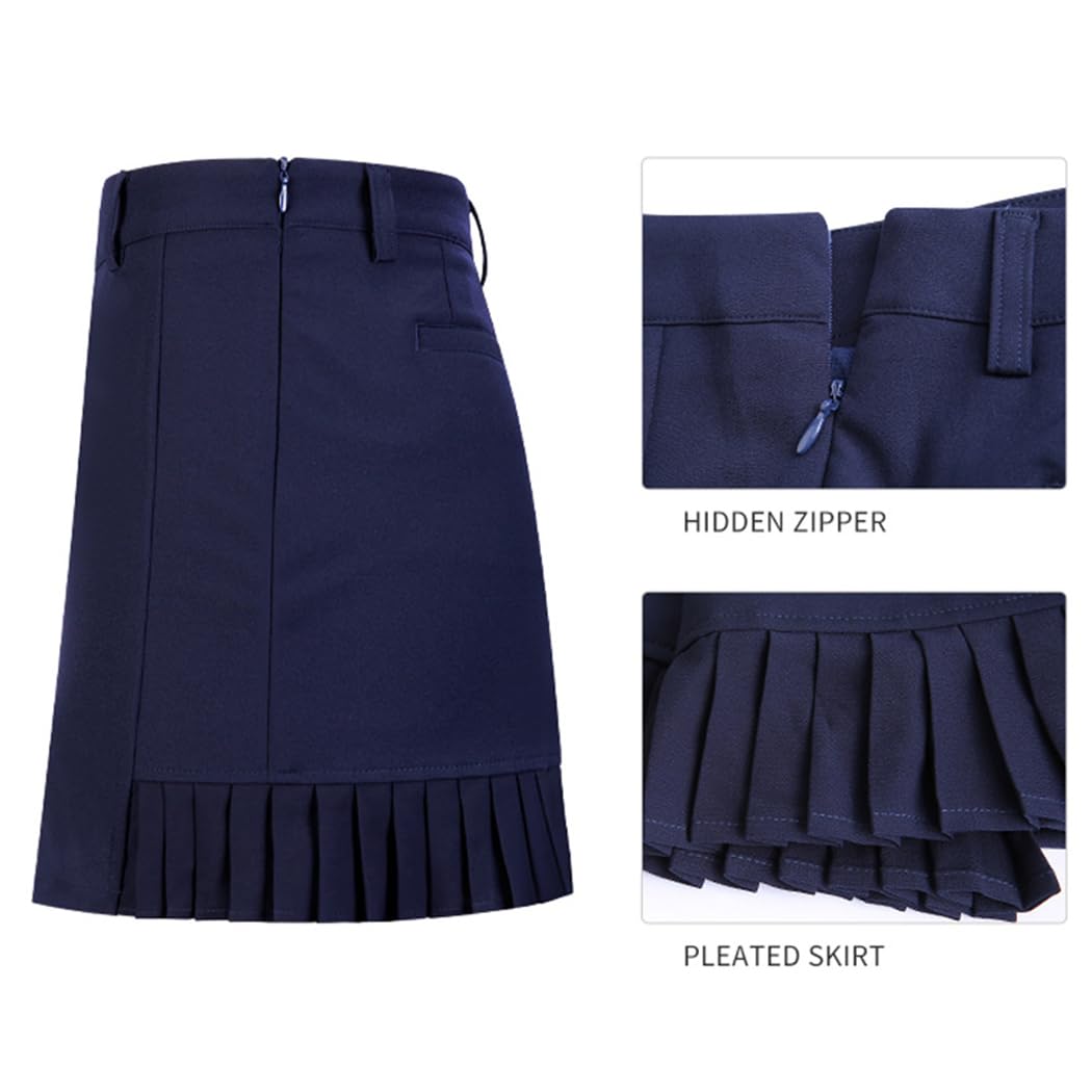 LANGWEI Faldas De Tenis Plisadas para Mujer Faldas De Golf Informales De Talle Alto Pantalones Cortos con Forro