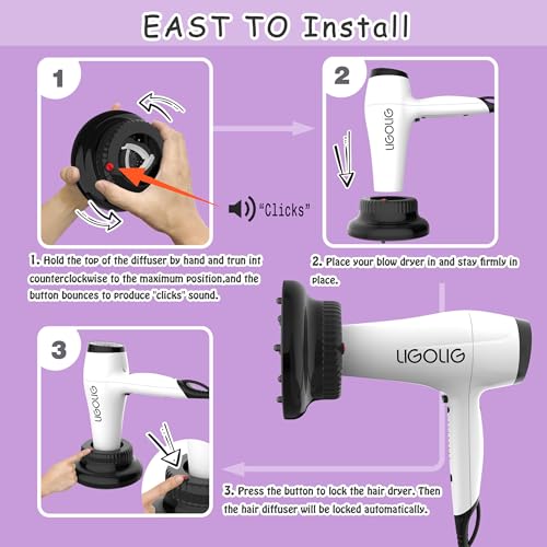 Ligolig DIFFUSER-01 Hair Difuser Attachment Universal Diffuser Hair Dryer thumb #3