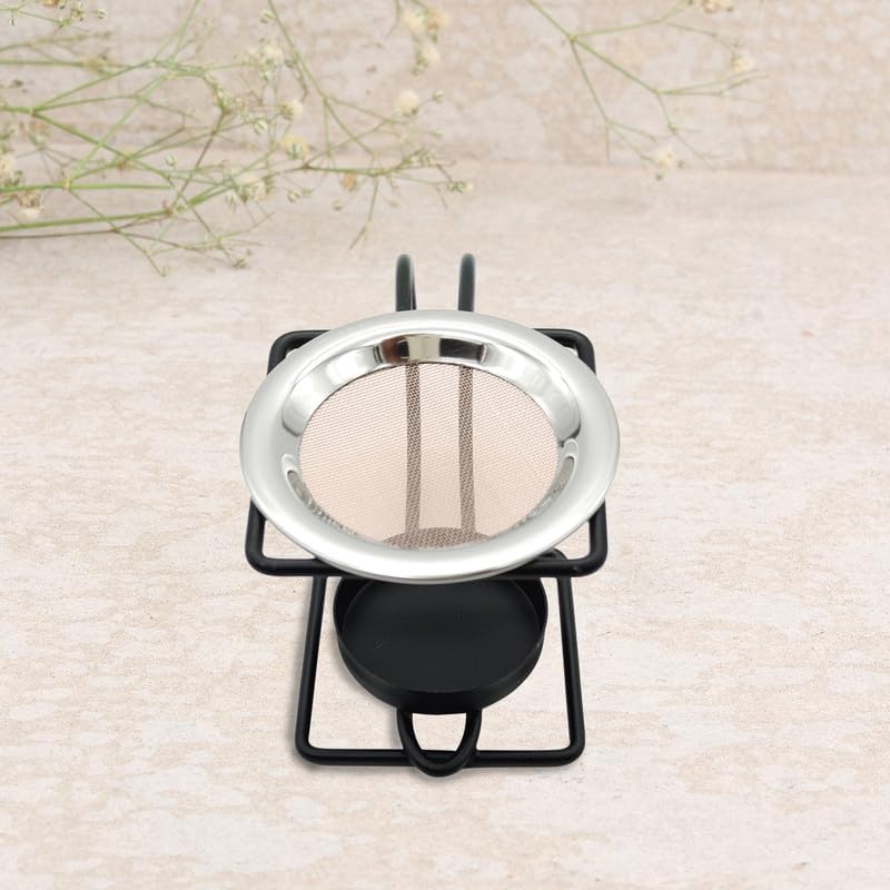 Iron Traditional Black Color Kapoor lamp with Stand Burner | Camphor dhoop Burner for Home, Office, Temple Pooja (Size : 13cm)