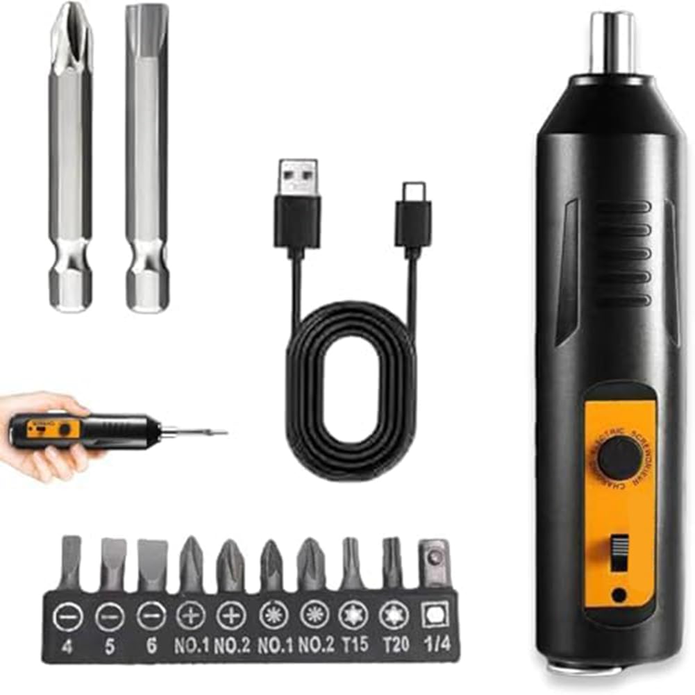 Ijsdnvjndx As Shown Electric Screwdriver,Automatic Home Repair Tool Kit With Led Light,Usb Rechargeable Cordless Magnetic Screwdriver B