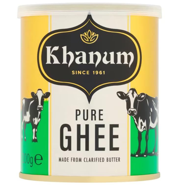 Khanum Pure Butter Ghee 200g | Premium Clarified Butter | Rich in Flavor & Aroma | Ideal for Cooking, Frying, & Baking | 100% Natural & Gluten-Free | High Smoke Point (Pack of 1)