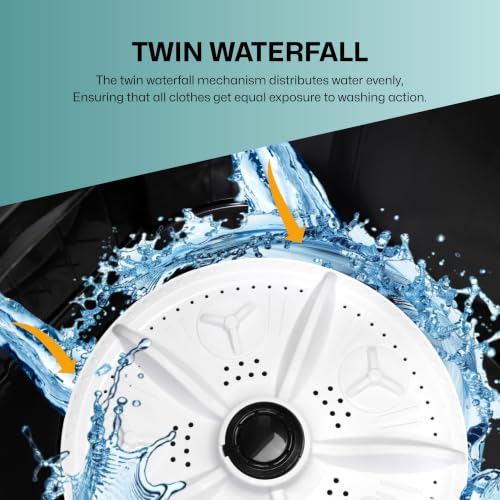 Image of VW 7.5 kg 5 Star Aqua Spin Semi Automatic Top Load Washing Machine AquaSpin0075P (Black)