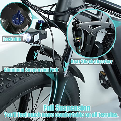 Smlro Electric Bikes 2000W Ebikes For Adults Dual Motor Fat Tire Electric Mountain Bike 48V 22.4Ah Removable Battery 26” Adult Electric Bicycles Hydraulic Disc Brakes (Black) #TOP3