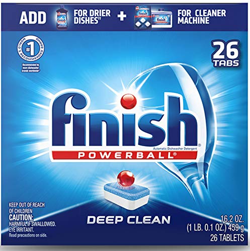 finish dishwashing detergent pods - Finish - All in 1-26ct - Dishwasher Detergent - Powerball - Dishwashing Tablets - Dish Tabs - Deep Clean - Fresh Scent