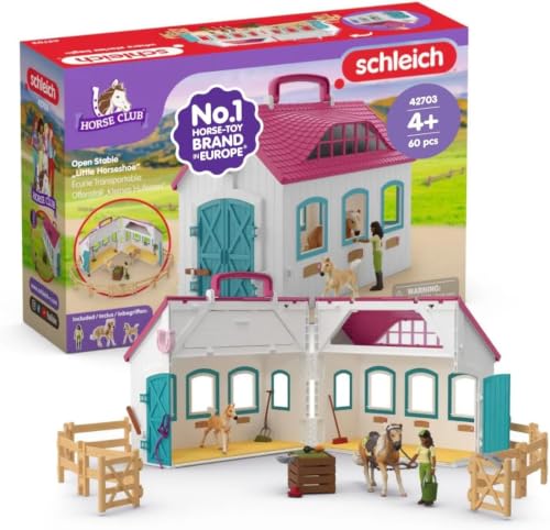 Establo de caballos Schleich portátil para ordenar los juguetes en su maletín