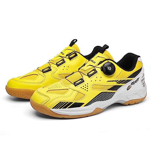 Zapatos de bádminton amarillos NGARY para hombre, calzado deportivo con perilla de ajuste rápido 6