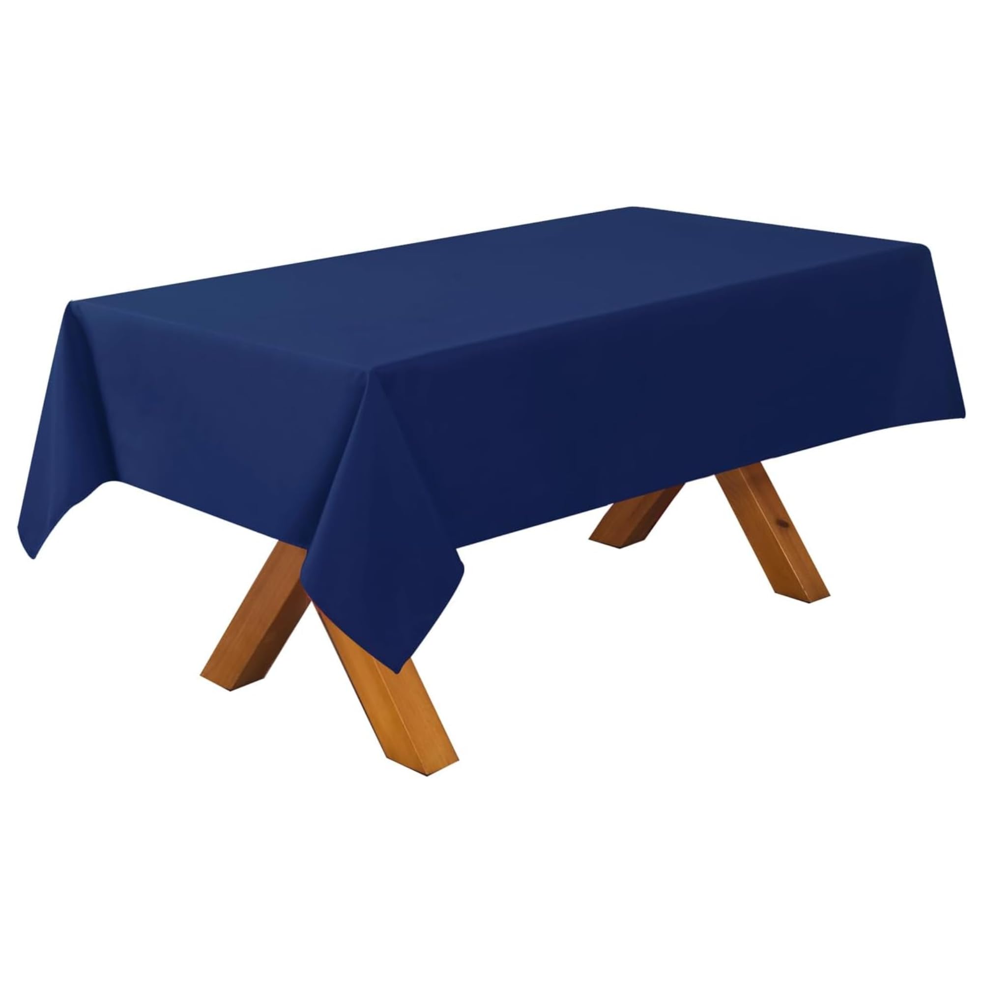 CHARKHAH Durable Polyester Navy Tablecloth With Wipe-Clean, Spill-Resistant Surface. Rectangular 140x200cm, Washable & Reusable — Perfect For Indoor & Outdoor Dining.