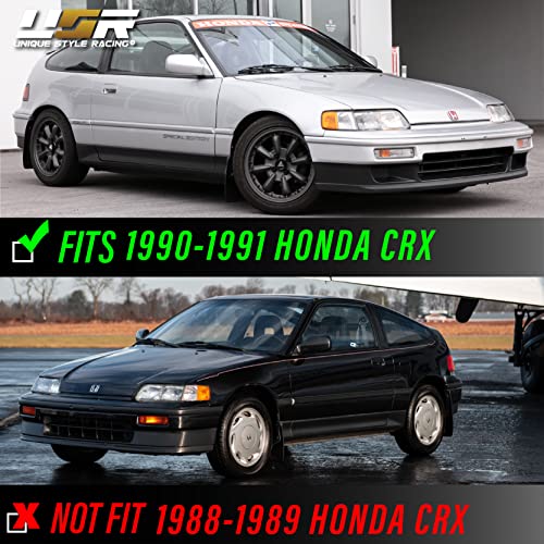 USR DEPO 90-91 CRX Corner Lights - Front Cornering Parking Turn Signal Lamp Set (Left + Right) Compatible with 1990-1991 Honda CR-X DX HF Si (All Clear Lens)