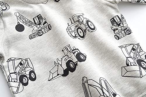 Little Hand Sweatshirts For Boys Excavator Hoodie Pullover Grey Toddler Cotton Clothes 5 6 T #TOP4