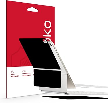 skoko 3-in-1 Full Set Matte Black Skin & Transparent Matte Skin for iPad Air 13-inch M3 M4 2026 2025 Magic Keyboard Top/Bottom/Palm Rest & Around/Hinge Set