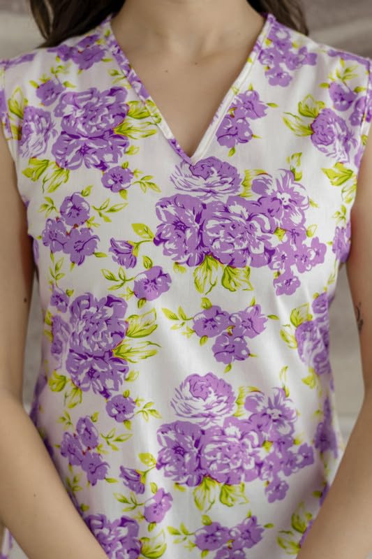 Image of Daevish New Rayon Floral Printed Sleeveless Fit and Flared Maxi Dress for Women | Women Maxi Dress