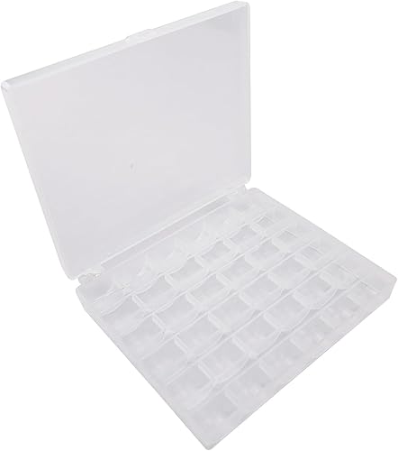 Wennuo Caja de bobinas para máquina de coser, caja de bobinas vacías de 36 ranuras, caja de almacenamiento de plástico para manualidades de costura,