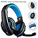Gaming Headset,DLAND 3.5mm Wired Bass Stereo Noise Isolation Gaming Headphones with Mic for Laptop Computer, Cellphone, PS4 and so on- Volume Control (Black and Blue)