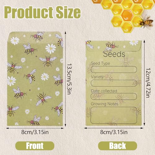 Image of 160 Seed Envelopes, Self-Sealing Seed Storage Packets, 3.15 x 4.72 In | 4 Floral Designs, Labeled Front For Sorting, Easy-Fill Opening, Saliva-Gum Seal, For Flower And Vegetable Seeds