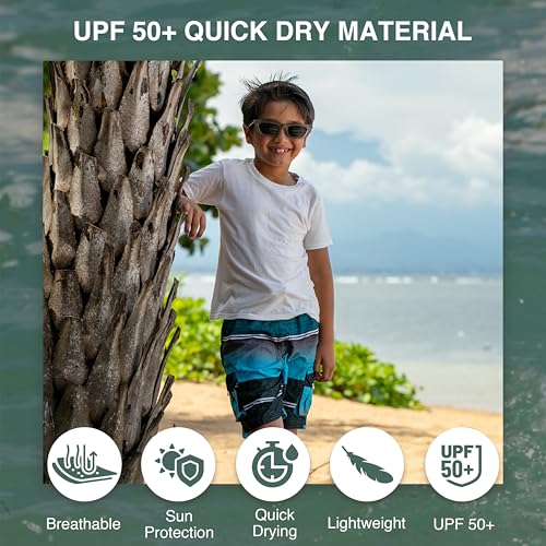 Image of Kanu Surf Boys' Toddler Troy Stripe Swim Trunks