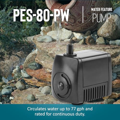 Image of Little Giant PES-80-PW 115-Volt, 77 GPH Magnetic Drive Fountain Pump with 6-Ft. Cord, Black, 566714