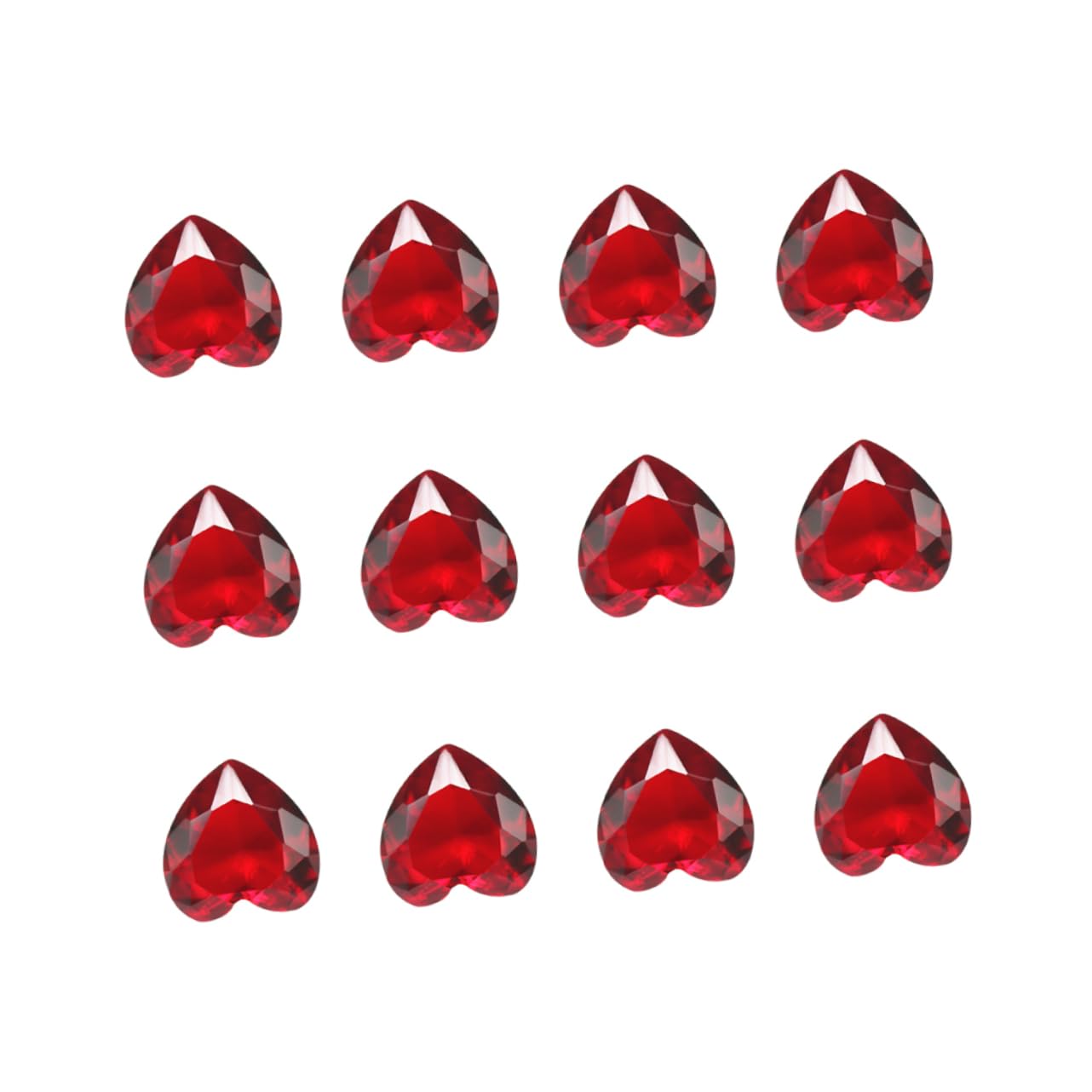 10pcs Heart Charm Heart Shaped Glass Heart Ornament red Heart gem Glass vases Rose Heart Stone Wedding Table Centerpiece Diamond Confetti Ornaments red Fake Filling Heart Beads