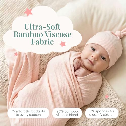 Image of Caden Lane Baby Swaddle & Receiving Blanket, Soft, Breathable & Temperature-Regulating Bamboo Viscose Fabric for Swaddling Newborns, Gender Neutral Infant Blanket for Boys & Girls