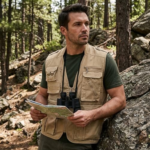 Image of Humvee Utility Vest with 21 Pockets -Travel, Safari, Hunting, Camping, 100% Cotton, Tactical Jacket for Men & Women