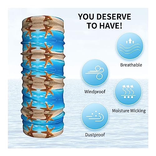 Sandy Beach Holiday Printed Face Mask Bandanas, Sun Protection Seamless Neck Gaiter Sports Magic Face Cover For Motorcycle Cycling Riding Skiing Party #TOP3