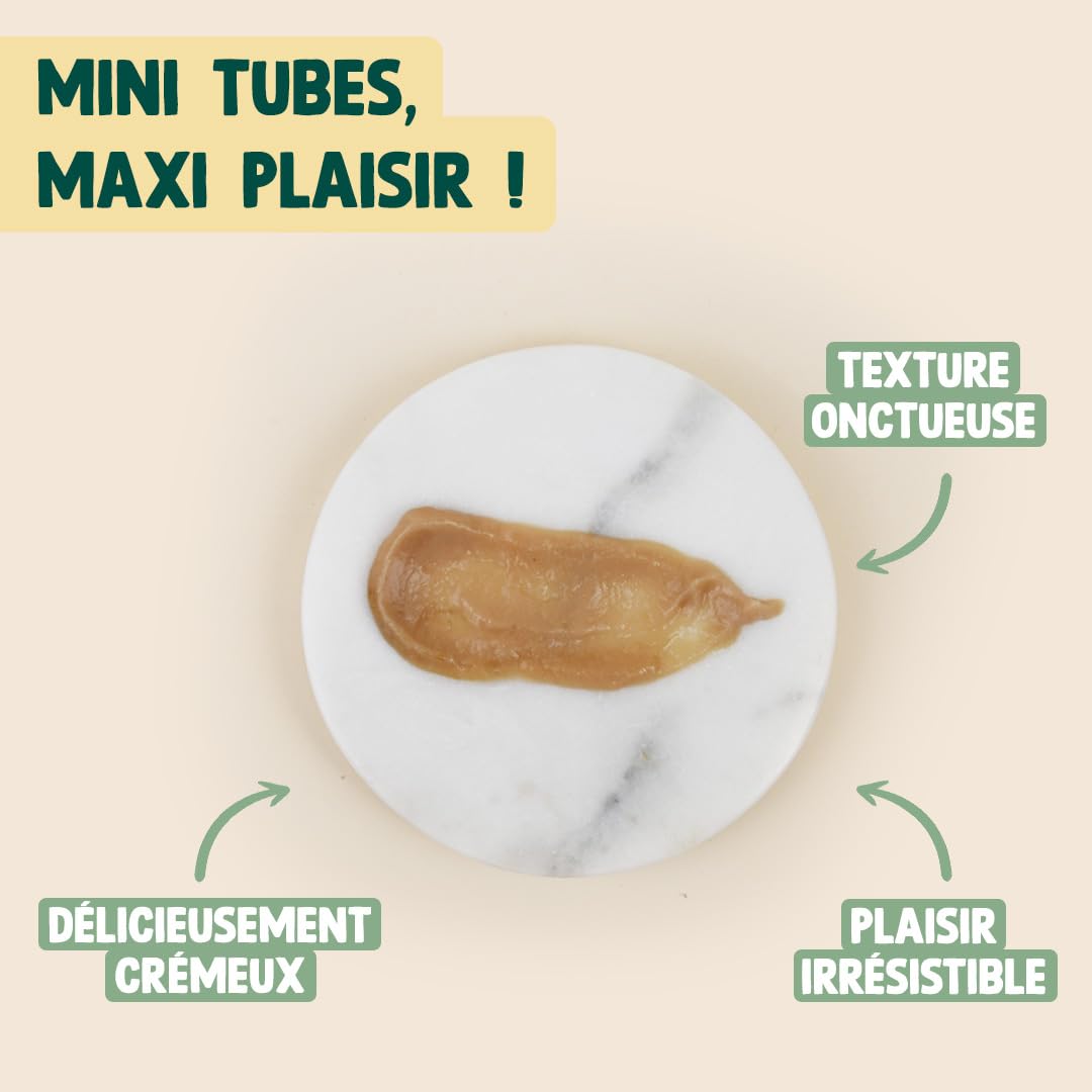 FRANKLIN – Tube Crémeux Chat – Creamy Snack Thon et Saumon – Texture Crémeuse et Onctueuse – Ingrédients 100% Naturelles – Faible en Calories – Poils Doux et Brillant – 30 Tubes x 15g