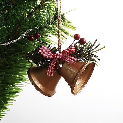 Blausky 1 x Metal Bell for Crafts Christmas Bells, Metal Bells with Bows, Christmas Pendant