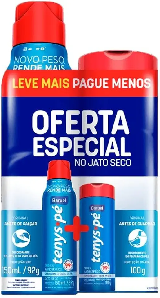 Kit Tenys Pé Baruel Original (Pó 100g + Jato Seco 92g)
