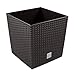 Produktbild Prosperplast 64L Blumentopf Pflanzkübel inkl. Einsatz quadratisch in Rattan-Optik Kunststoff H 40,5 cm braun