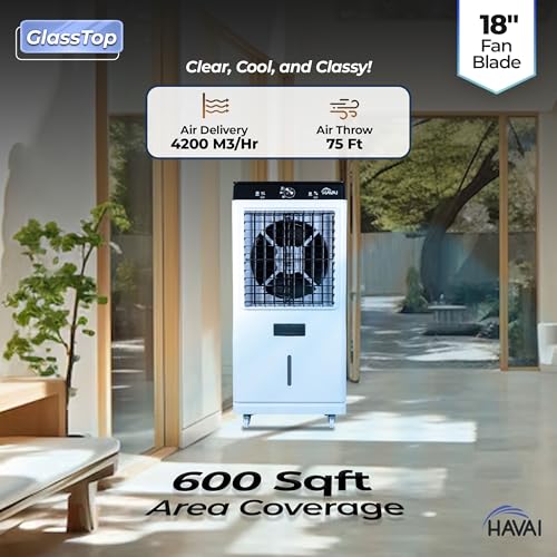 HAVAI Premium Glass Top GT 18 Air Cooler | 90L Tank Capacity - Image 8