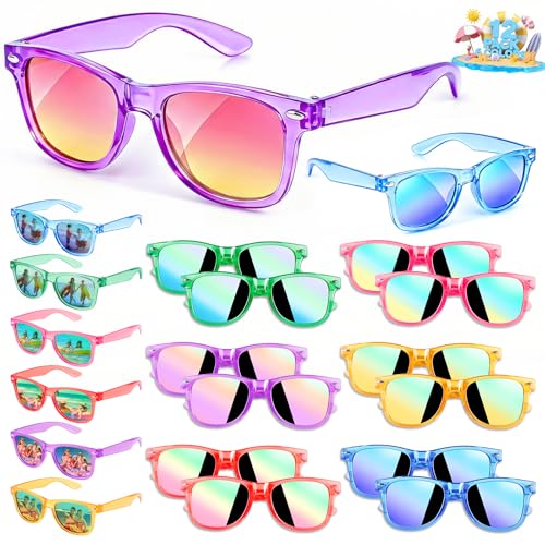 GIFTINBOX Party Favors Kids Sunglasses - Sunglasses Bulk for Kid Age 3-8 Neon Glasses with UV 400 Protection for Boys Girls Goodie Bags Stuffers for Birthday Classroom Graduation Gifts - 12 Packs
