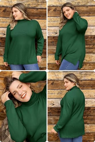 Image of TIYOMI Plus Size Sweater Tops for Women Turtleneck Warm Pullover XL-5XL