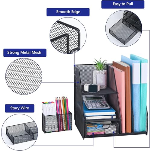 Organiseur de documents multifonction trieur vertical métal pour bureau - 5