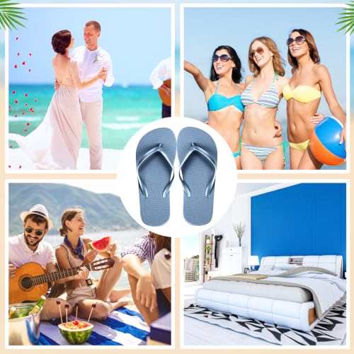 Image of Unittype Flip Flops Bulk for Wedding Guest Slippers Wedding Flip Flops with Cards Bags for Pool Beach Party