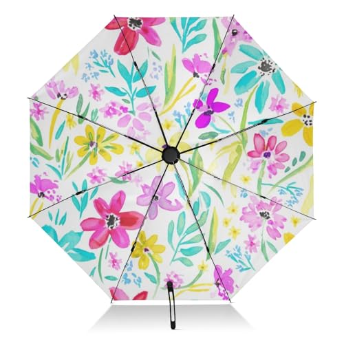 Parapluie floral coloré ultra léger anti retournement pour femme