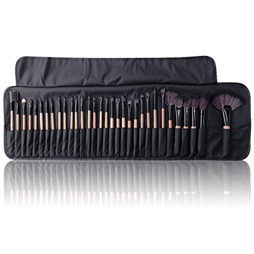 Vander Synthetic Kabuki Foundation Blending Makeup Brushes Kit with Bag - Wood