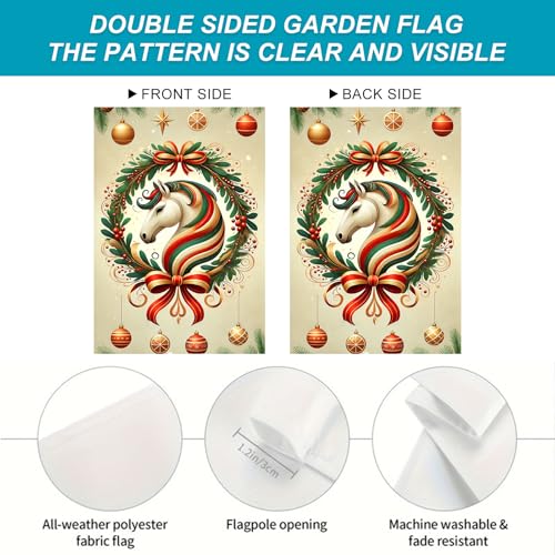 Image of BlissYard Christmas Fantasy Horse Garden Flag 12x18 Inch Polyester