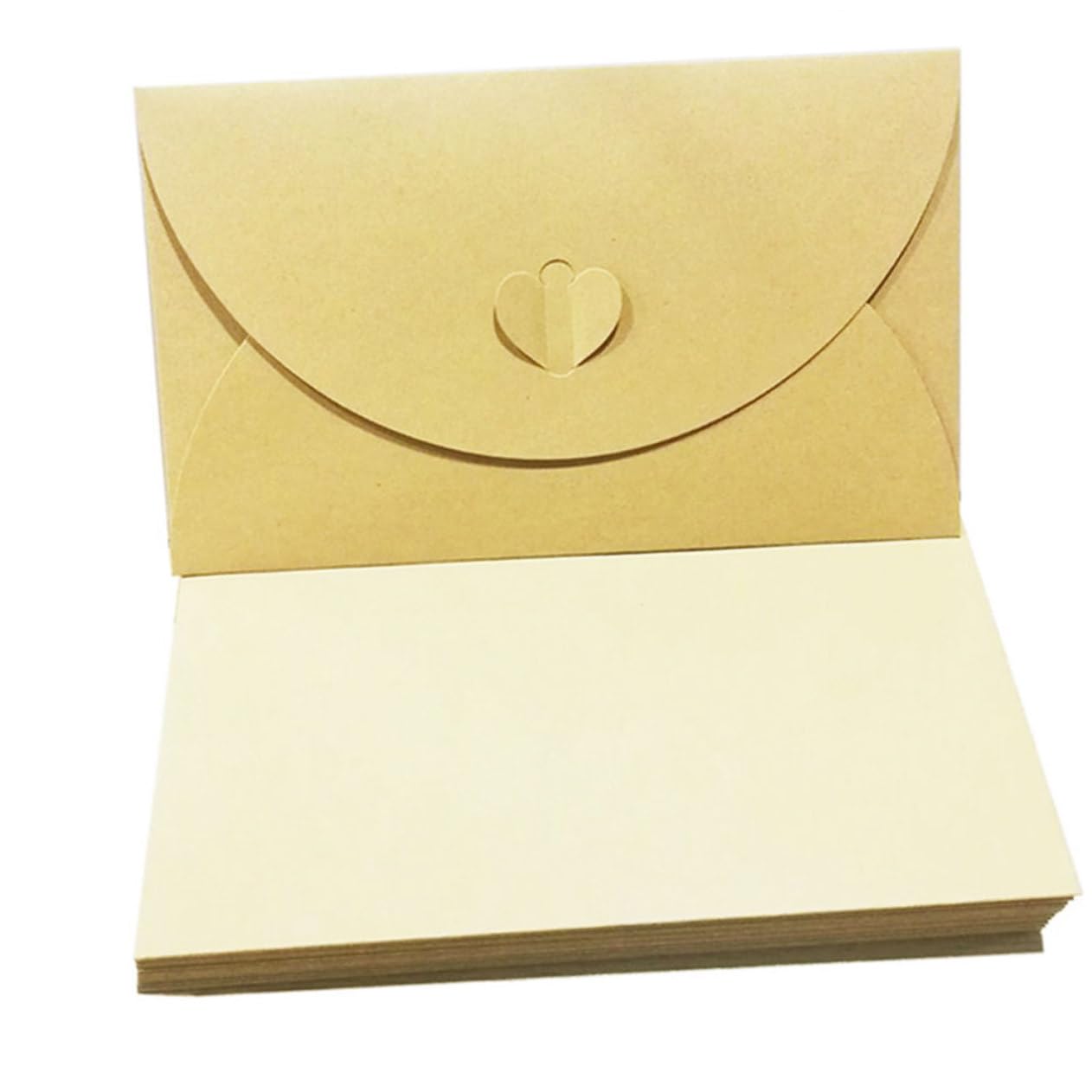 Alipis 100piezas Sobres de Papel Kraft Vintage Cierre de Corazón para Guardar Postales y Suministros de Bricolaje Sobres de Almacenamiento para Postales y Tarjetas de Presentación