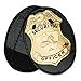Boston Leather Oval Badge Holder Hook and Loop Closure Blk
