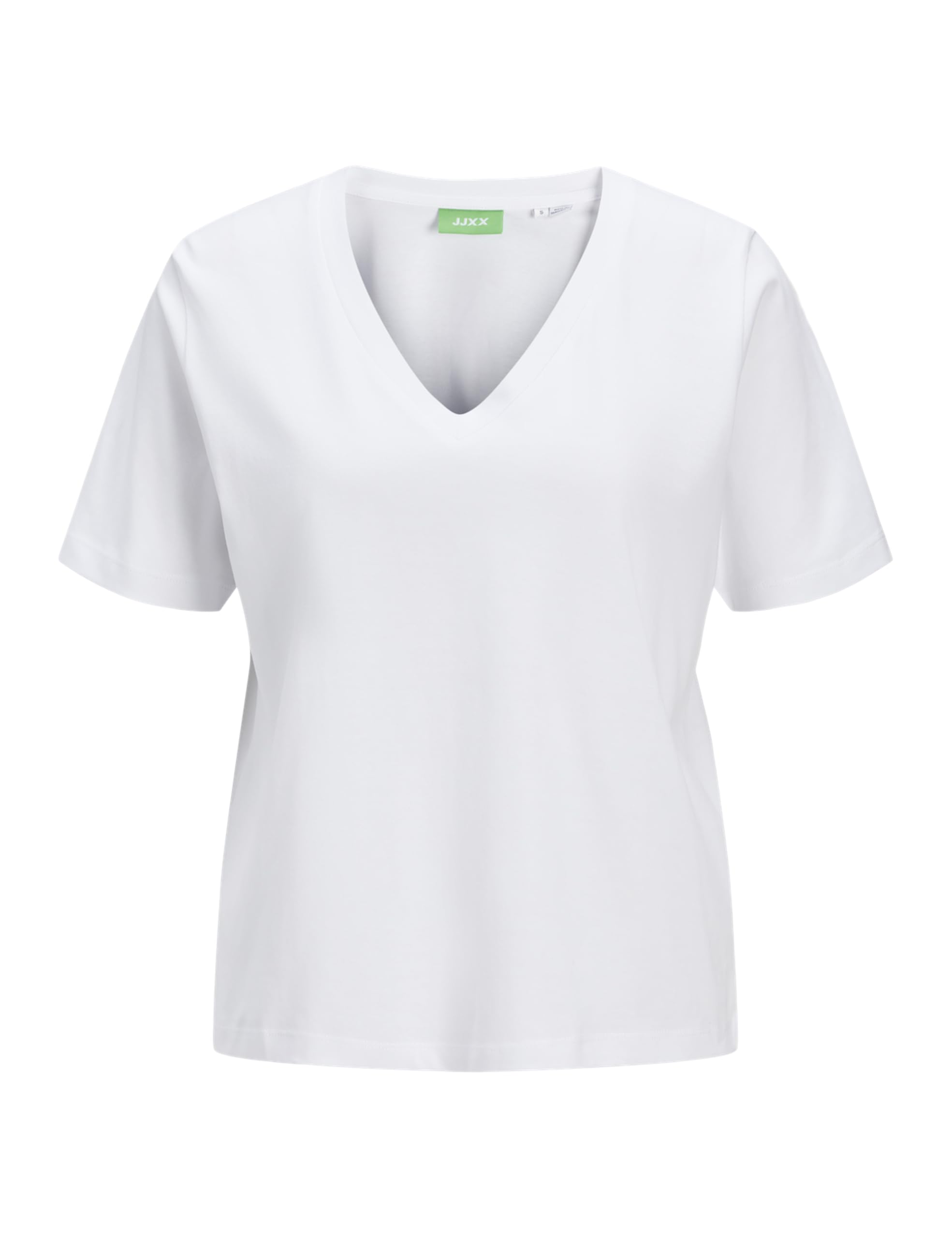 JXANNIE REG Vneck SS Tee JRS NOOS, Bright White, Large