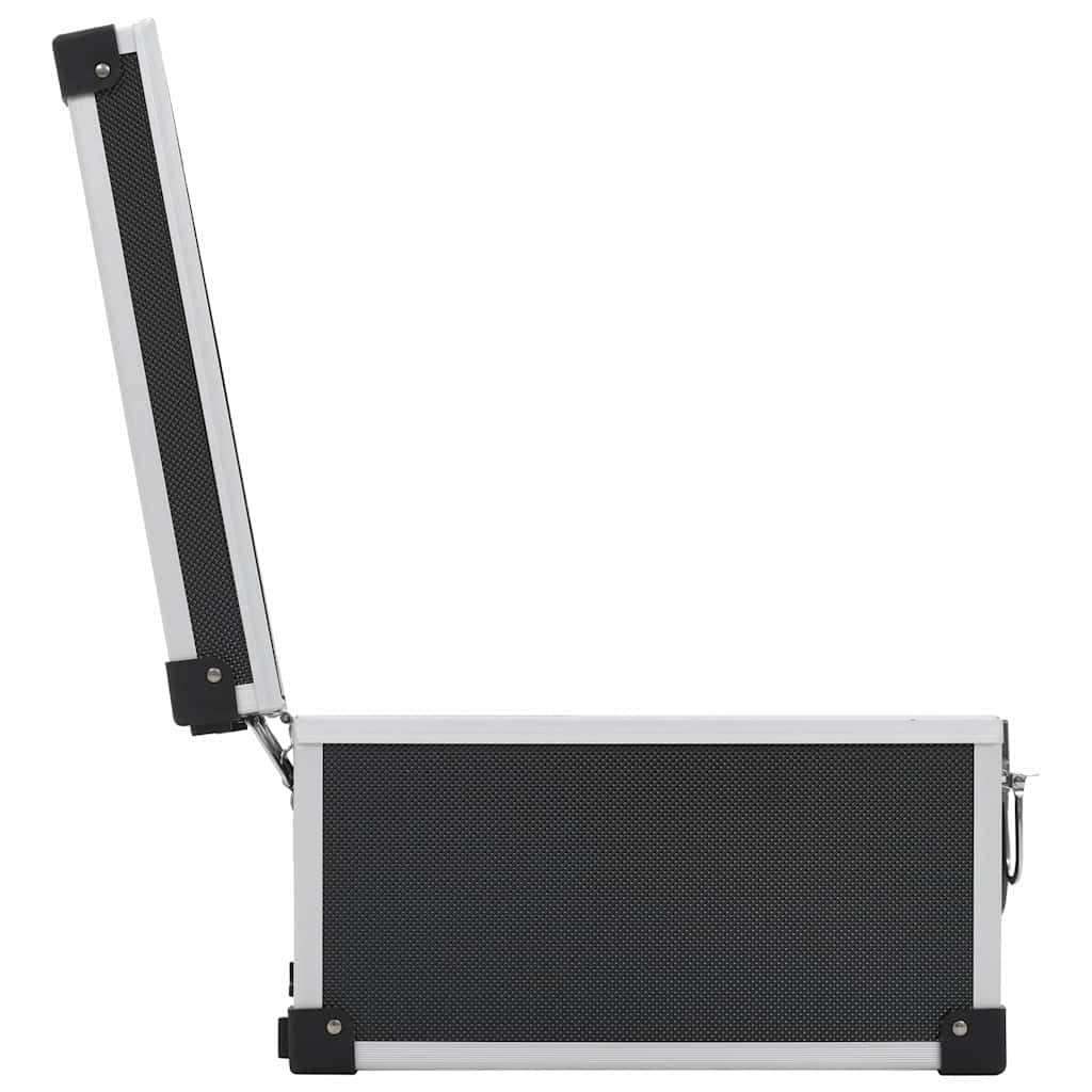 Custodia per 40 CD in alluminio ABS nero, con serratura e 2 chiavi