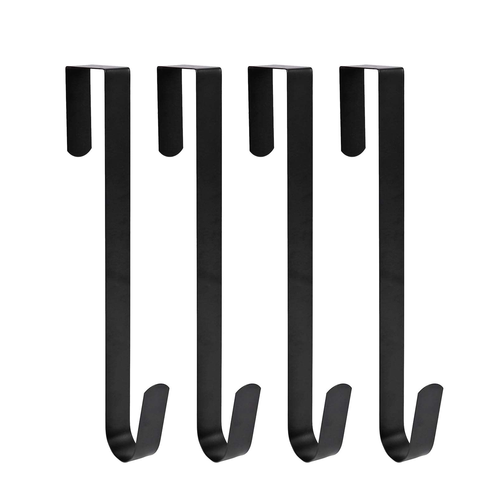 Sattiyrch Wreath Hanger for Front Door 15",Long Metal Autumn Xmas Wreath Hooks,Black (4, 15")