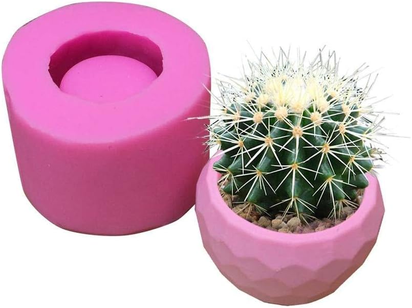 Silicone Mold for 3D Succulent Plant Flower Pot,Gypsum Cement Fleshy Plant Flower Pot Silicone Mould Bonsai,DIY Polyhedron Cactus Muti-Meat Flower Planter Mould