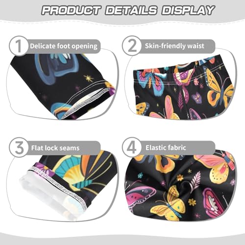 Toddler Girls Leggings Printed Yoga Pants Leggings Yellow Pink Butterfly for Kids3