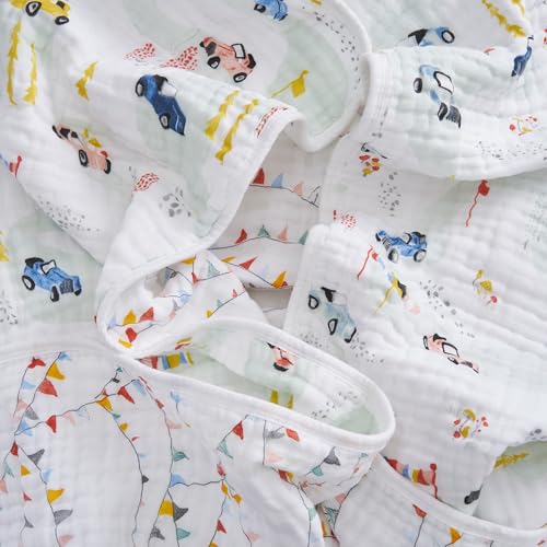 Image of aden + anais Essentials Cotton Muslin Dream Blanket, Perfect for Babies, Infants and Toddlers, Crib Blanket, Nursery Essential, Vintage Car Rally
